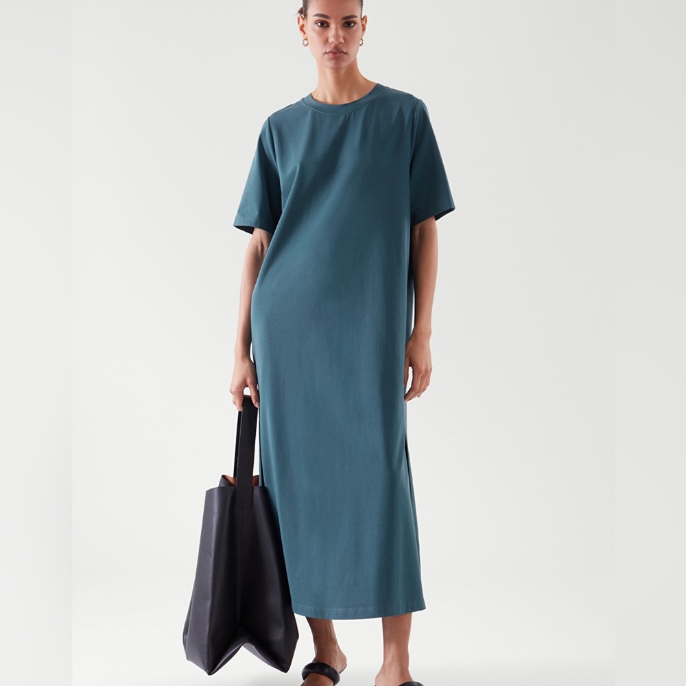 COS Blue Mid Sleeve Dress Size 6